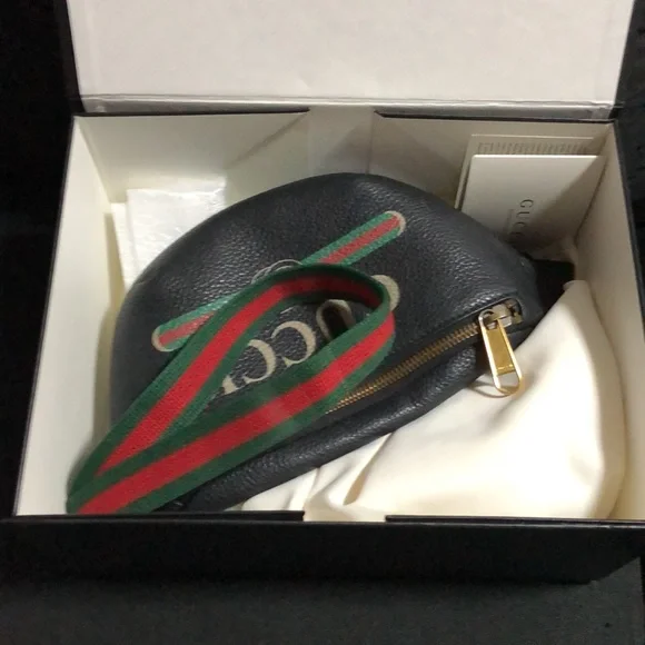 ✨ POPULAR ✨ GUCCI LOGO WAIST BUMBAG MULTI USE PURSE LEATHER - Picture 4 of 14